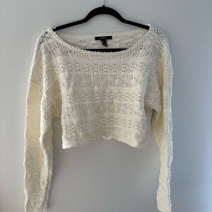 Cream Cropped 100% cotton Sweater